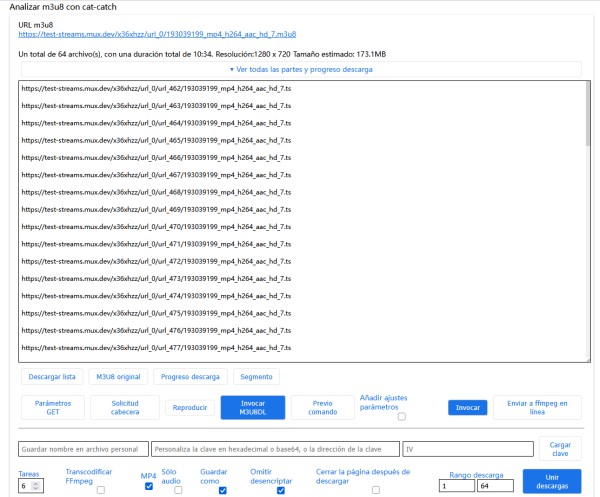 猫抓加密M3U8解析界面