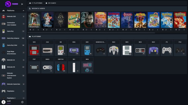 ROMM游戏库管理界面