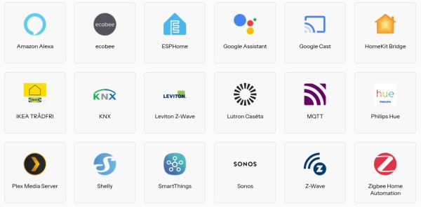 开源智能家居平台设备集成界面