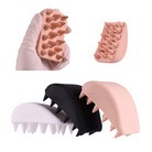 工厂现货按摩硅胶刷 纯硅胶按摩洗头刷 家居头皮清洁梳子经络刷子