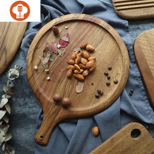 欧式实木面包板日式砧板家用创意西餐板披萨木托盘菜板