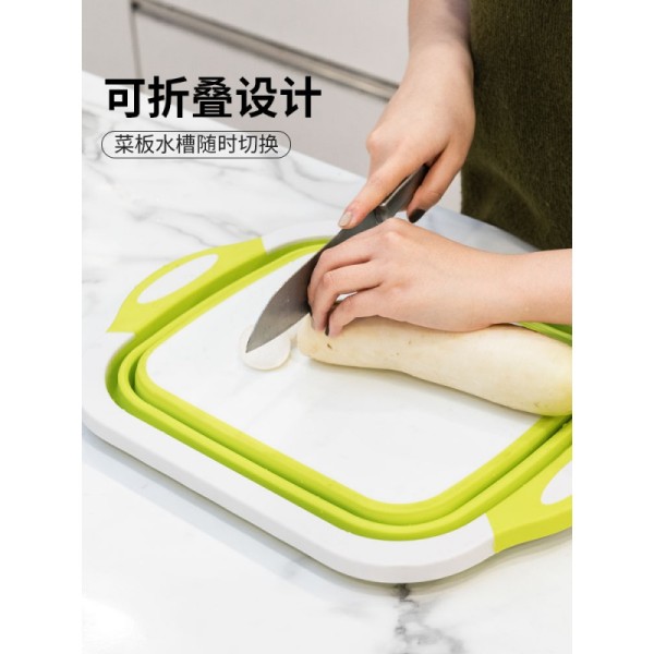 多功能折叠家用切菜板塑料砧板洗菜盆沥水篮厨房洗菜板