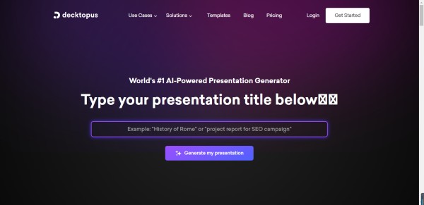 ai ppt自动生成工具Decktopus