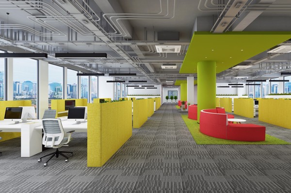 现代简约办公室装修效果图