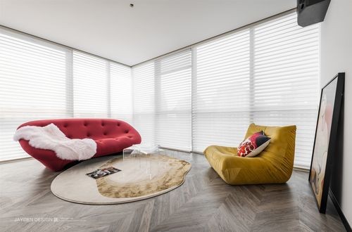 别墅豪宅现代简约300㎡客厅装饰装修效果图