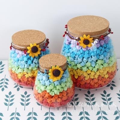 创意diy手工折纸 许愿星星玻璃瓶 漂流瓶 情人节生日礼物蘑菇瓶