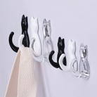 KOKUBO日本进口免打孔日本猫尾猫式简约可爱强力无痕粘塑料挂钩