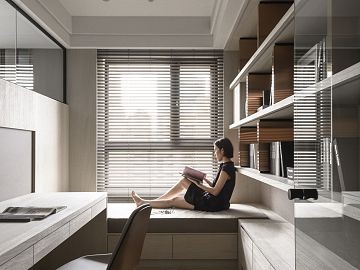 简约风格书房，舒适阅读角落