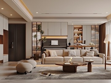 现代风格客厅装修设计，温馨舒适空间