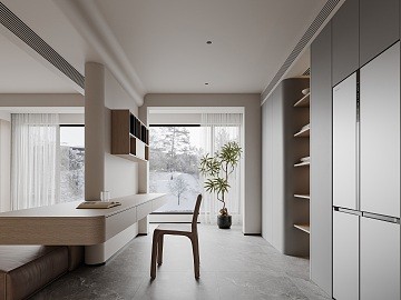 现代简约风格开放式书房设计案例