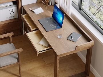 现代简约实木书桌，打造舒适工作空间