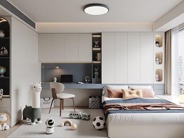 现代简约儿童房，舒适与趣味并存