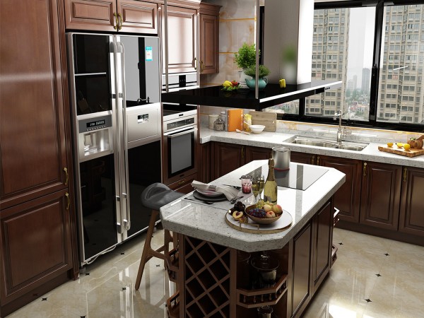 带岛台橱柜效果图