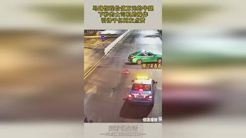 马路惊现价值万元的牛腿，下秒的士司机的操作，引得千亿网友点赞