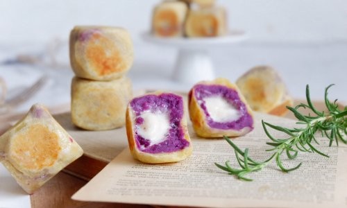 棉花糖紫薯仙豆糕#网红美食我来做#的做法