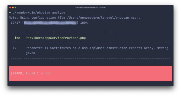 Larastan 宏方法分析示例