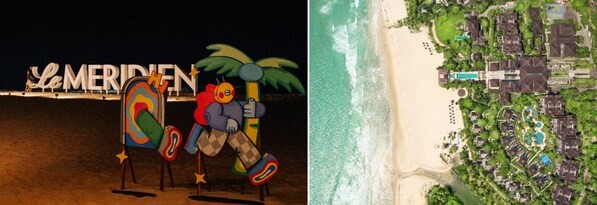 从左至右：石梅湾艾美度假酒店艺术驻留项目、酒店外观