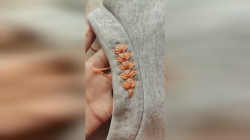 手工刺绣小花，装饰衣服精美漂亮，一看就会！