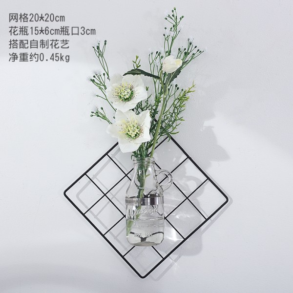 创意墙壁装饰挂件墙面卧室房间的小饰品墙上壁挂花艺室内装修墙饰 三维工匠 网格自制花艺套装7壁饰