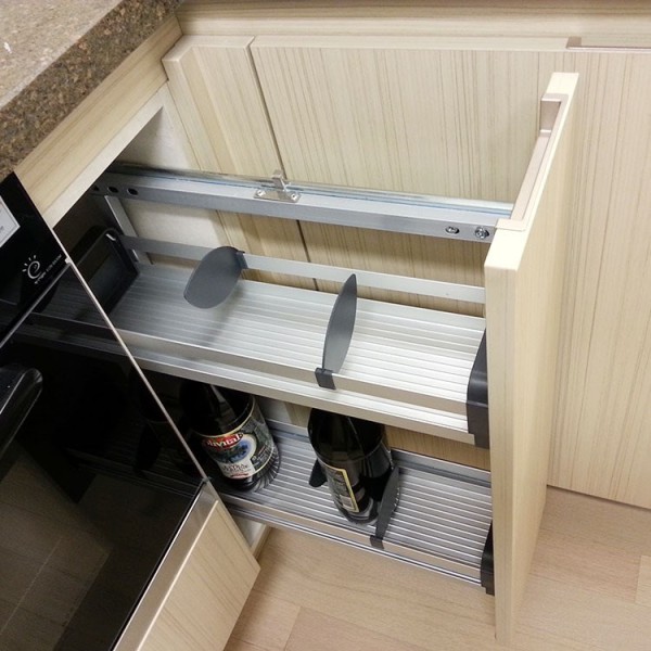 拉篮 橱柜拉篮 厨房挂件 可调节拉篮 铝合金两层拉篮