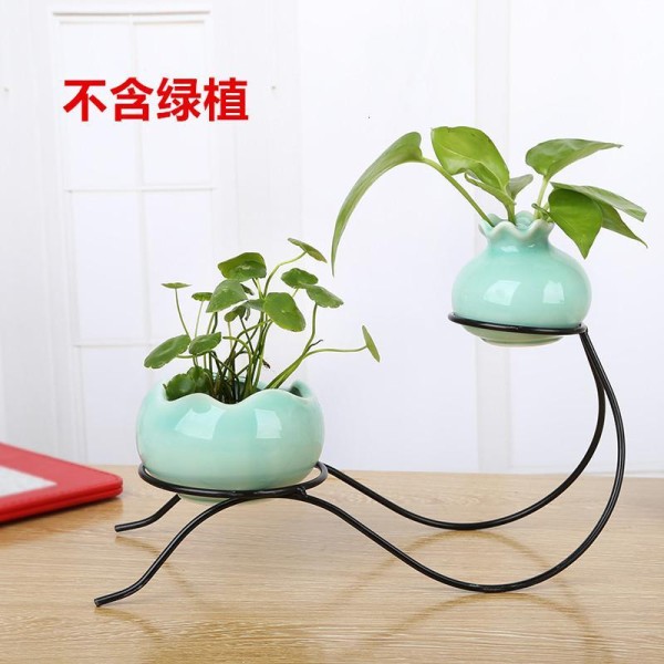 创意陶瓷水培植物简约小清新水养花盆客厅装饰摆件花瓶