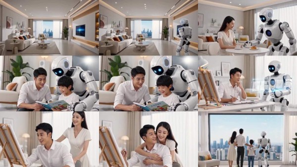 AI智能机器人家庭生活未来科技场景