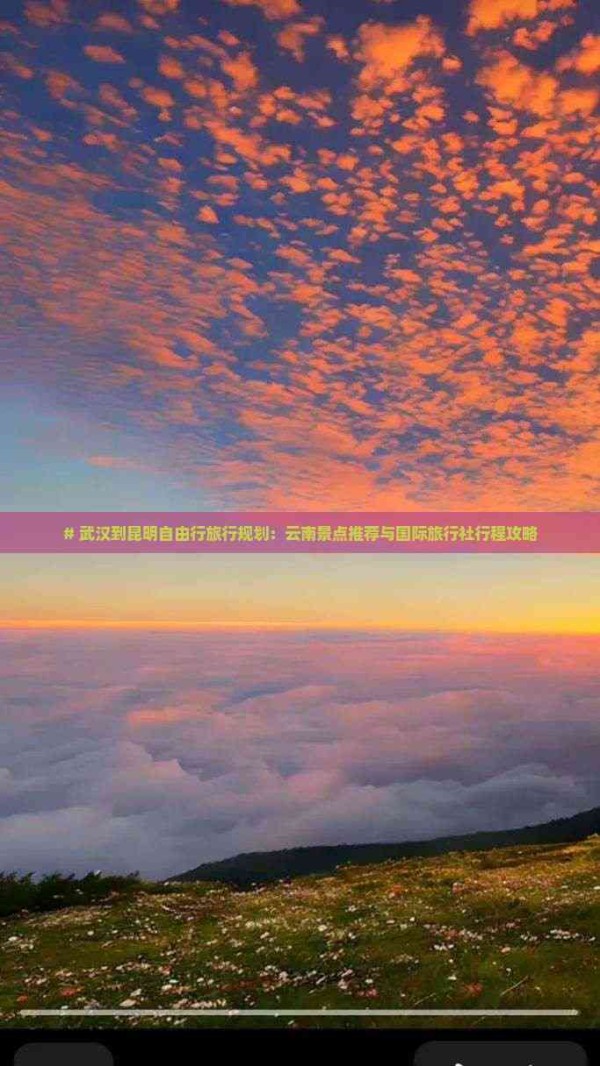 # 武汉到昆明自由行旅行规划:云南景点推荐与国际旅行社行程攻略