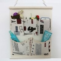 壁挂式韩版布艺蕾丝墙壁多层收纳袋杂物袋挂袋整理袋三兜五兜储物袋墙面门后时尚创意生活日用收纳用品收纳袋