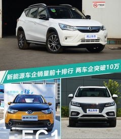 纯电动汽车排行榜前十名性能对比