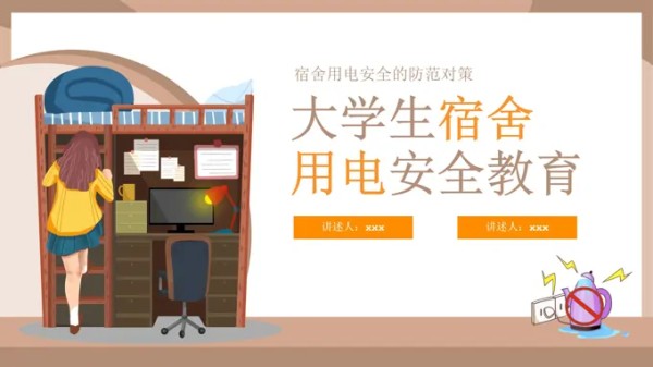 学生宿舍安全用电知识教育PPT课件模板-36页-大小25M