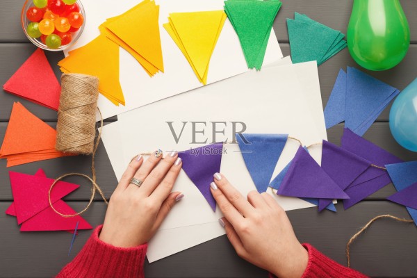 DIY节日背景，生日派对装饰照片摄影图片