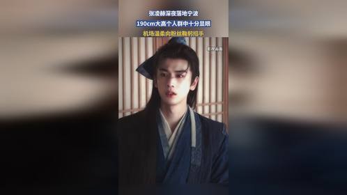 张凌赫深夜落地宁波，190cm大高个人群中十分显眼