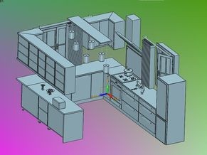 一站式吊柜壁柜组合厨房装修设计整体