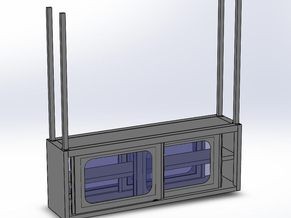 双拉玻璃门天花吊柜