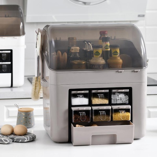 厨房调料用品收纳置物架调味料瓶罐烘焙精灵盒收纳盒子