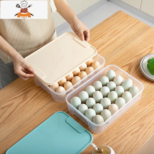可叠加带盖鸡蛋收纳盒厨房冰箱保鲜盒家用塑料收纳盒子