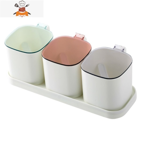 厨房调味盒调料罐组合套装带盖调味品家用带勺收纳盒子