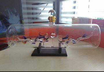 厂家直销二龙戏珠玻璃工艺酒瓶手工艺白酒瓶8斤装