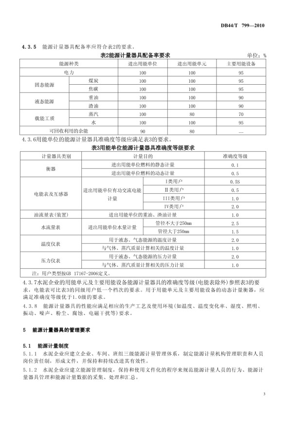 （正式版）DB44∕T 799-2010 《水泥企业能源计量器具配备和管理要求》_第5页