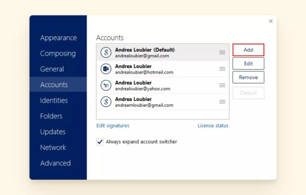 Frontier email dashboard showing inbox and navigation menu options