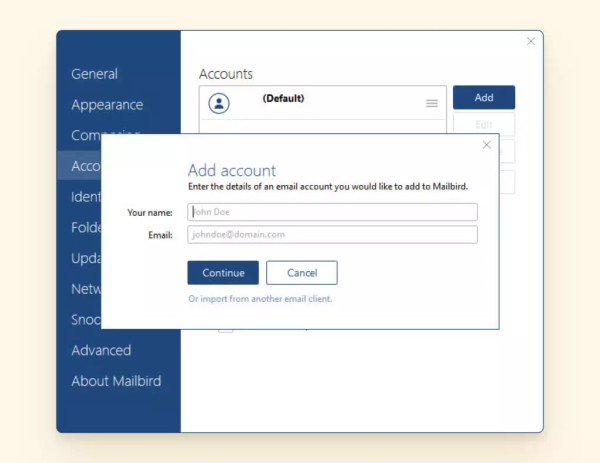 Account settings page for Frontier email with security and profile options