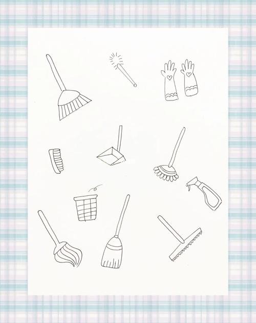 清洁工具简笔画10038